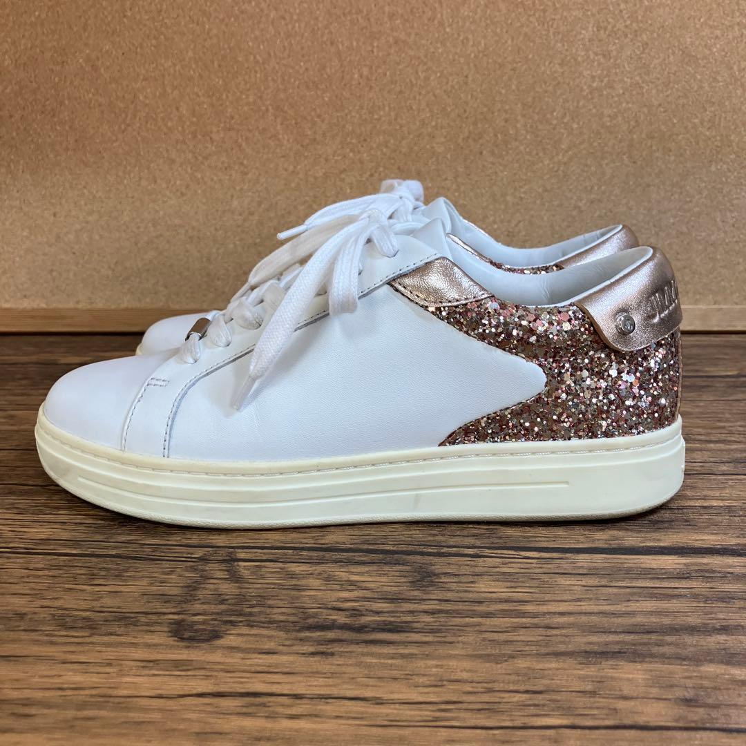 （K26071）★美品★ジミーチュウ スパンコール スニーカー 37（約24㎝）