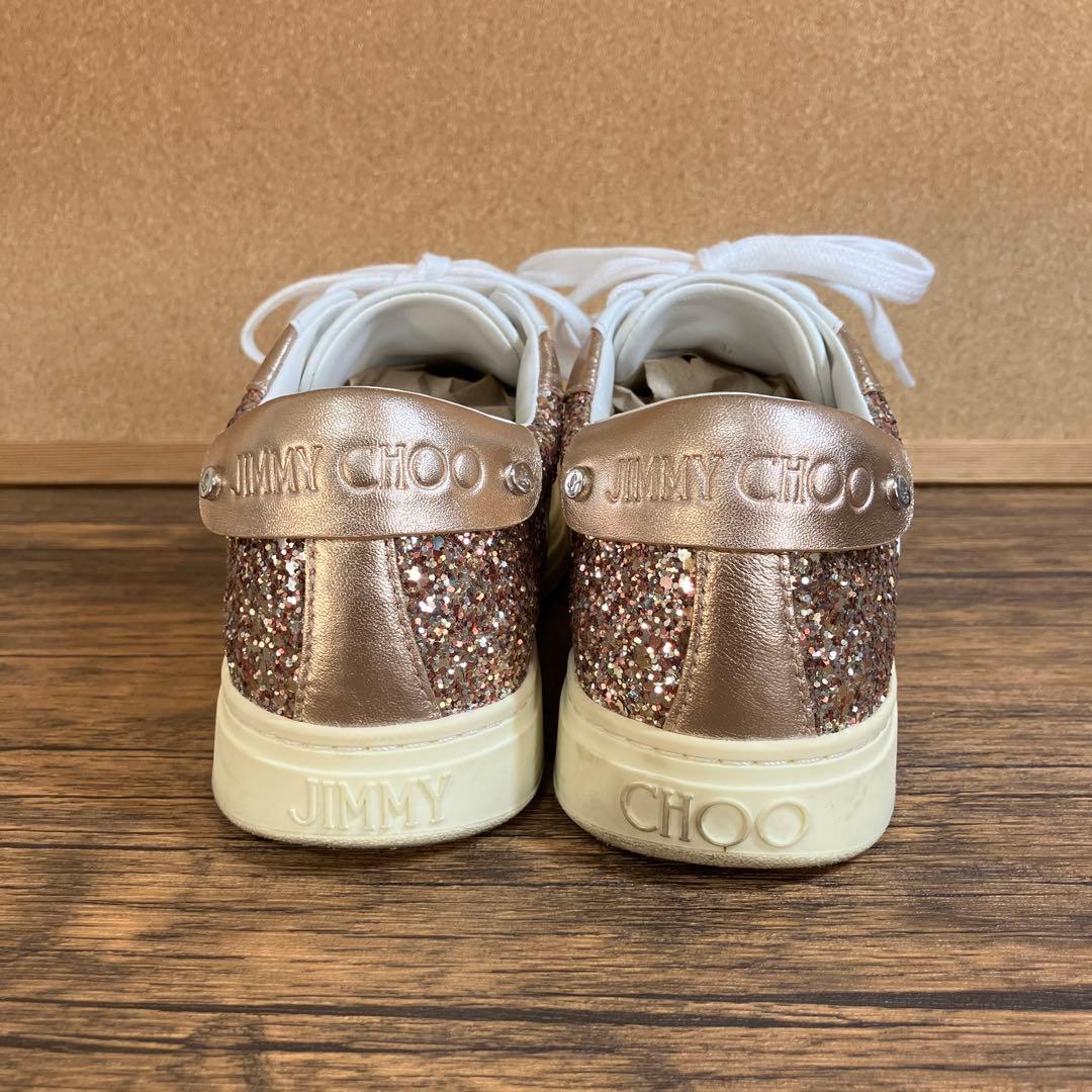 （K26071）★美品★ジミーチュウ スパンコール スニーカー 37（約24㎝）