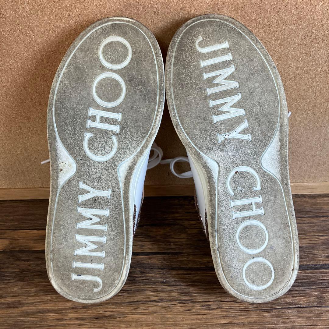 （K26071）★美品★ジミーチュウ スパンコール スニーカー 37（約24㎝）