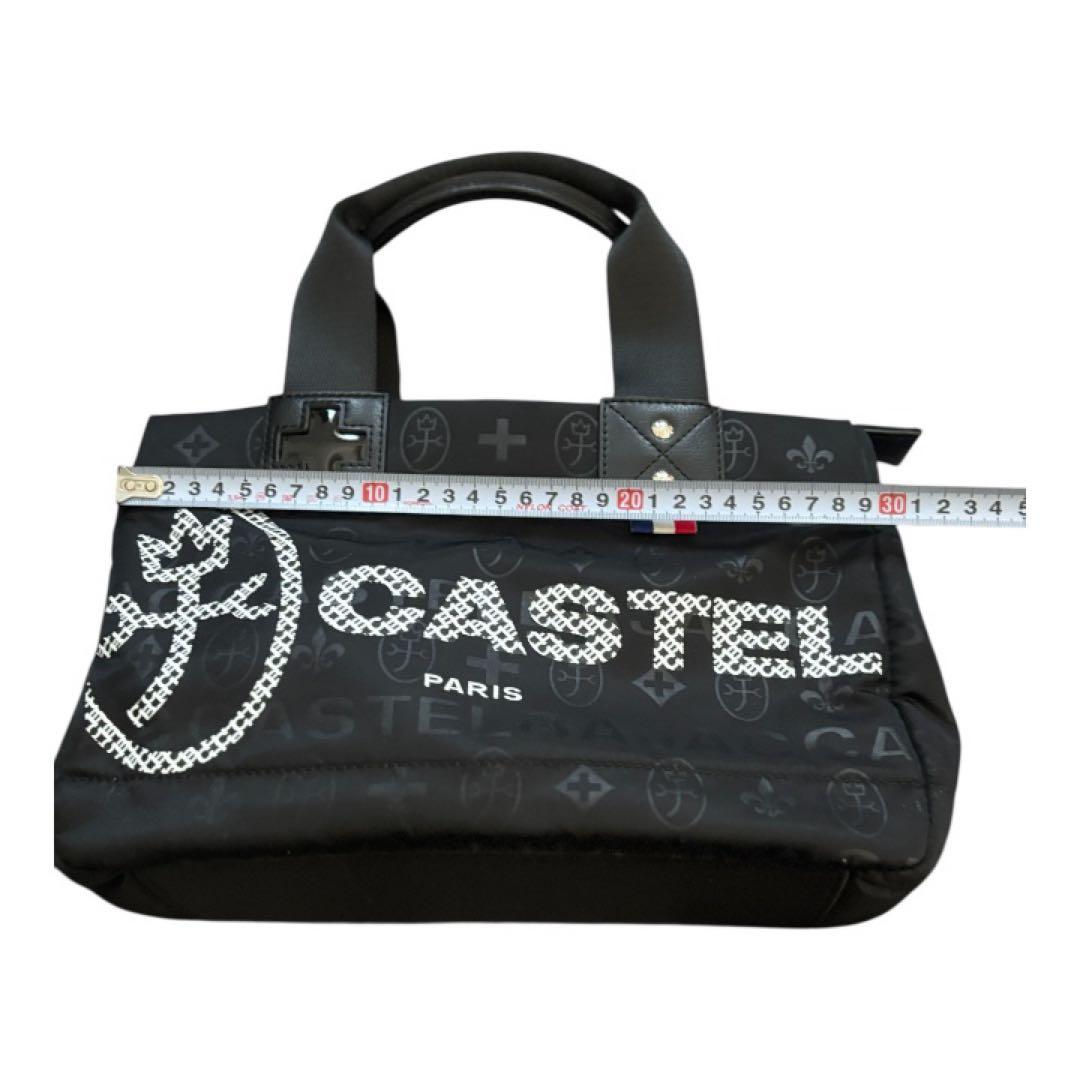 【未使用】カステルバジャック ハンドバッグ モノグラム 黒×オレンジ