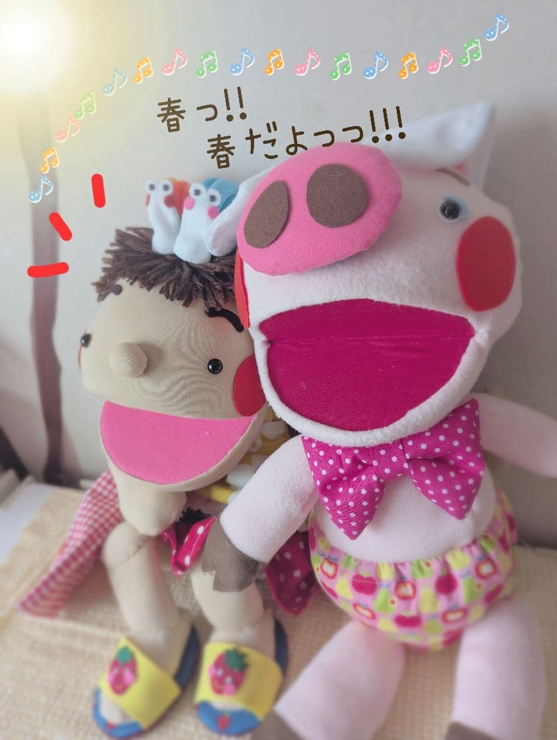 プーたん♥様オーダー品　こぶたがみちを　パクパクパペット