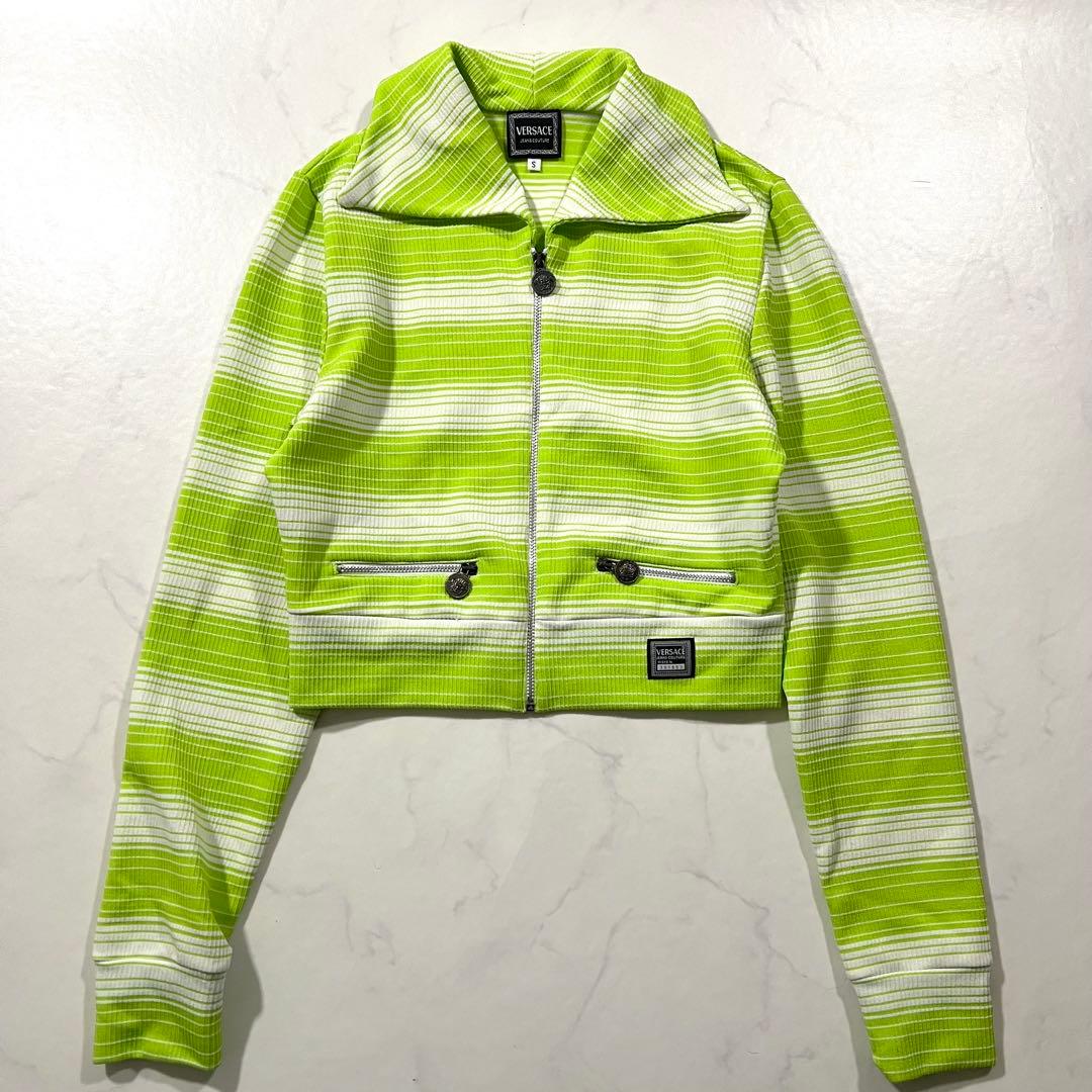 ヴェルサーチ ジャケット ブルゾン グリーン系 短丈 Y2K メデューサ S