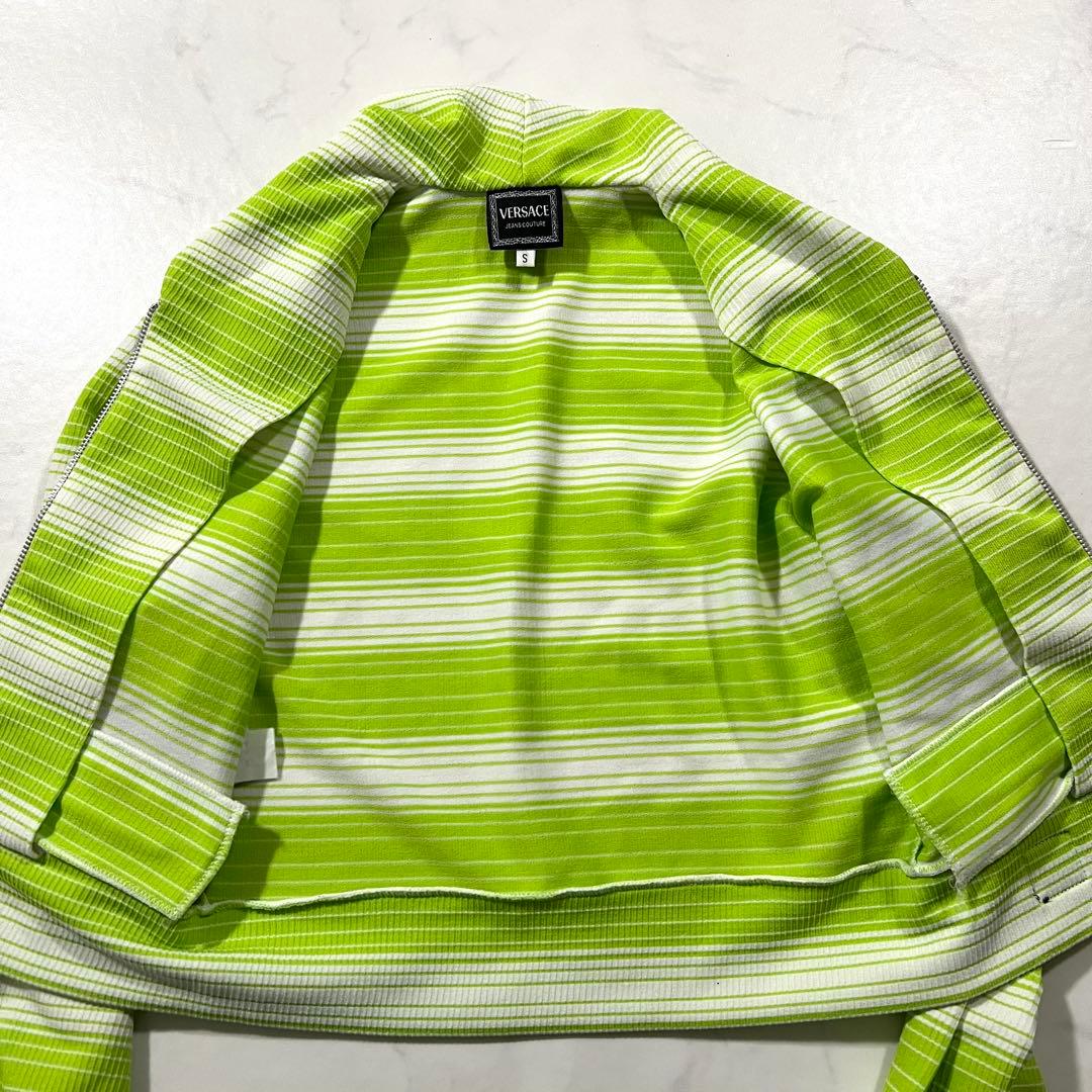 ヴェルサーチ ジャケット ブルゾン グリーン系 短丈 Y2K メデューサ S