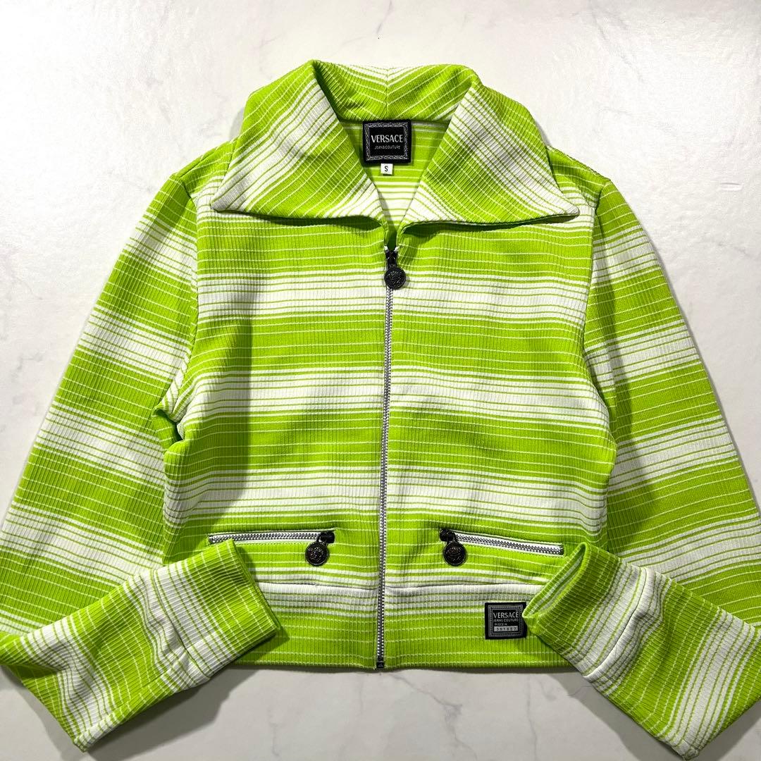 ヴェルサーチ ジャケット ブルゾン グリーン系 短丈 Y2K メデューサ S