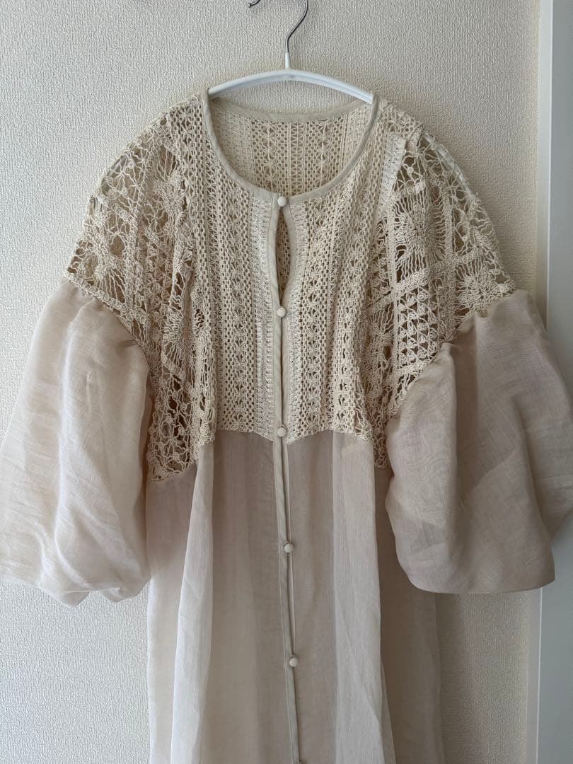 ワンピース cotton lace patchwork docking one piece