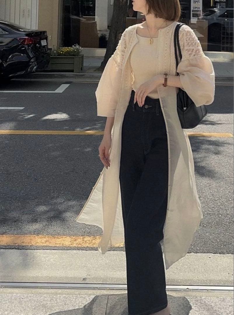 ワンピース cotton lace patchwork docking one piece