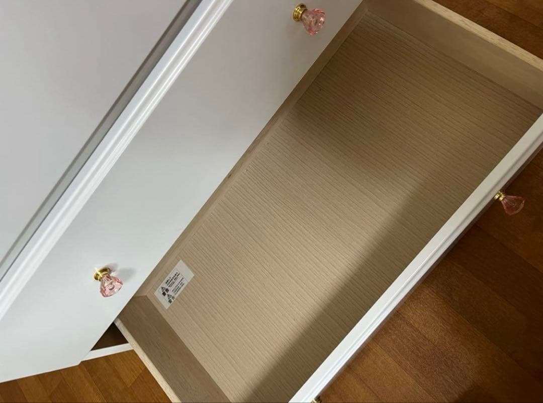 Anna様　ニトリ　ハイチェスト(TA75WH 取っ手ピンク) 日本製　ホワイト