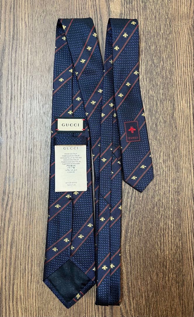 GUCCI ネクタイ ネイビー ストライプ