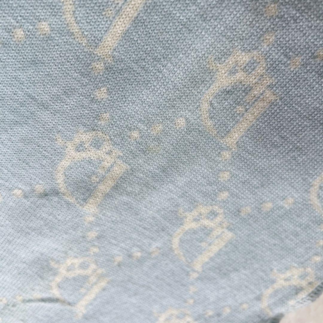 クリスチャンディオール　Dior　マフラー　ウール　ロゴ　トロッター　水色