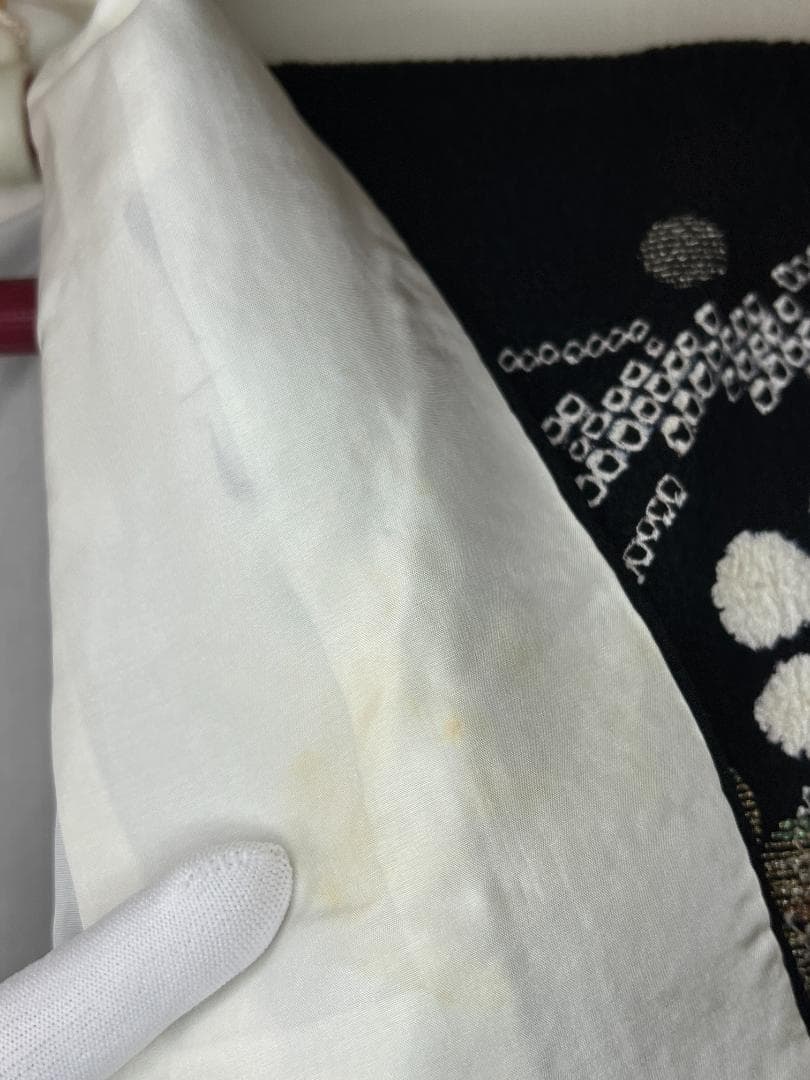 訪問着 絞り 梅枝柄 黒