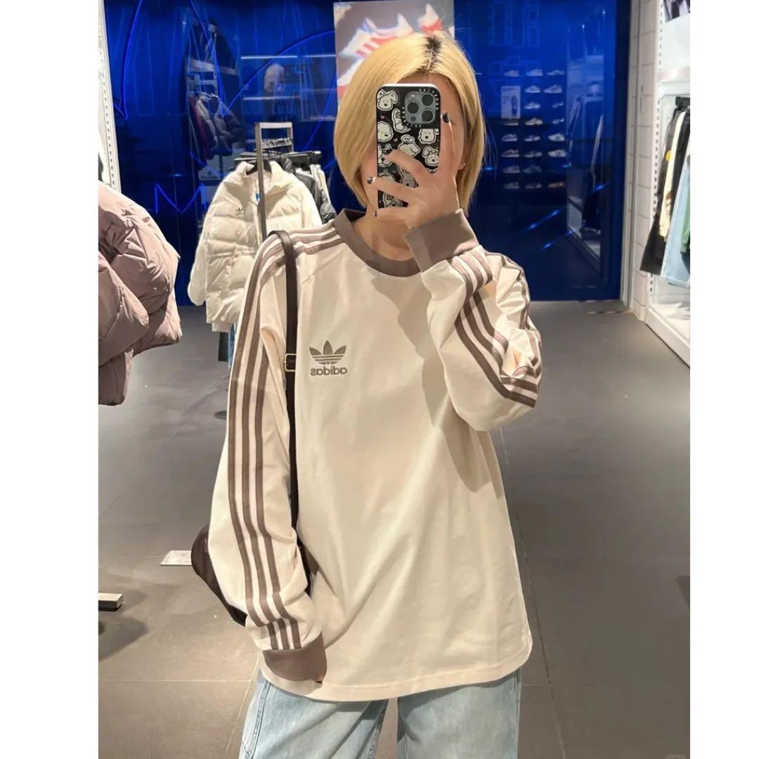 adidas originals スリーストライプス　ロングTシャツ