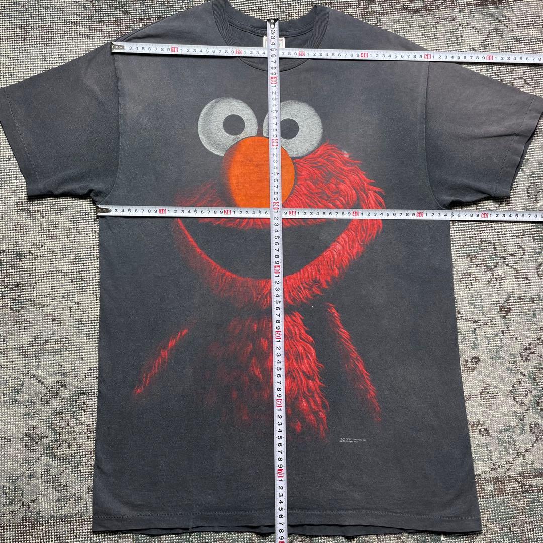 ヴィンテージ　 USA製　セサミストリート　エルモ　ブラックアウト　Tシャツ　黒