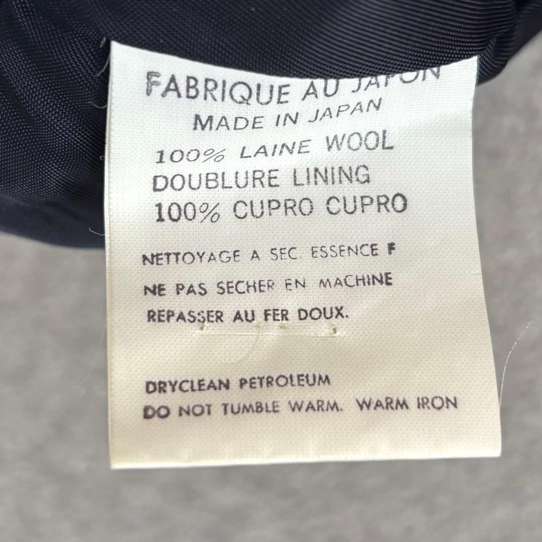 希少 美品 ヨウジヤマモト ノーカラー ジャケット ネイビー