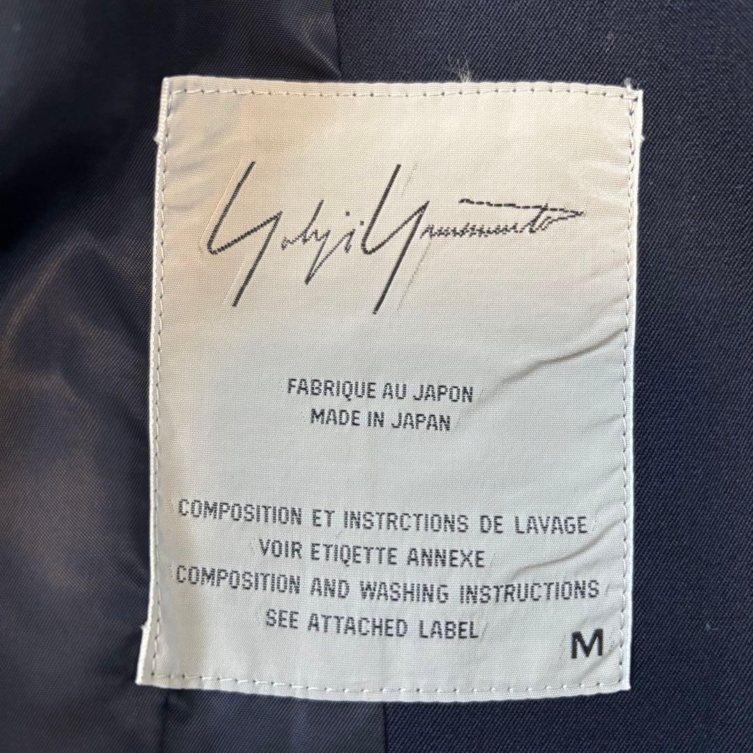 希少 美品 ヨウジヤマモト ノーカラー ジャケット ネイビー