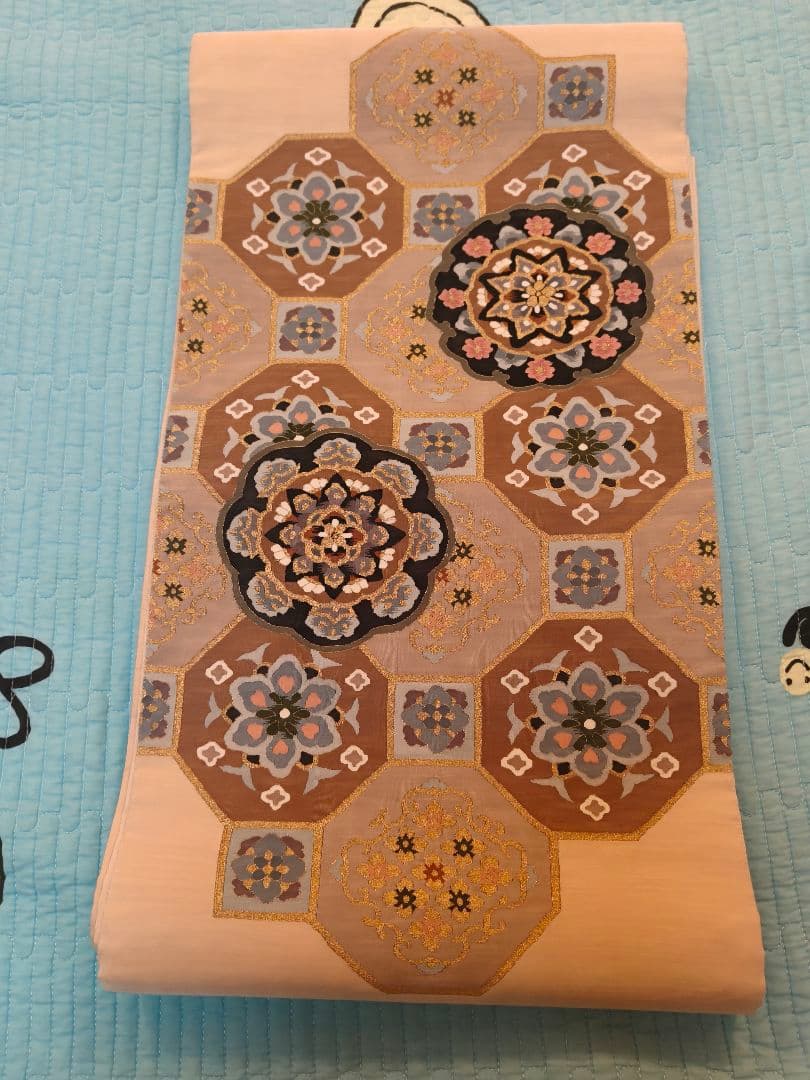 明綴れ　つけ帯　正1唐草文　金糸　正絹