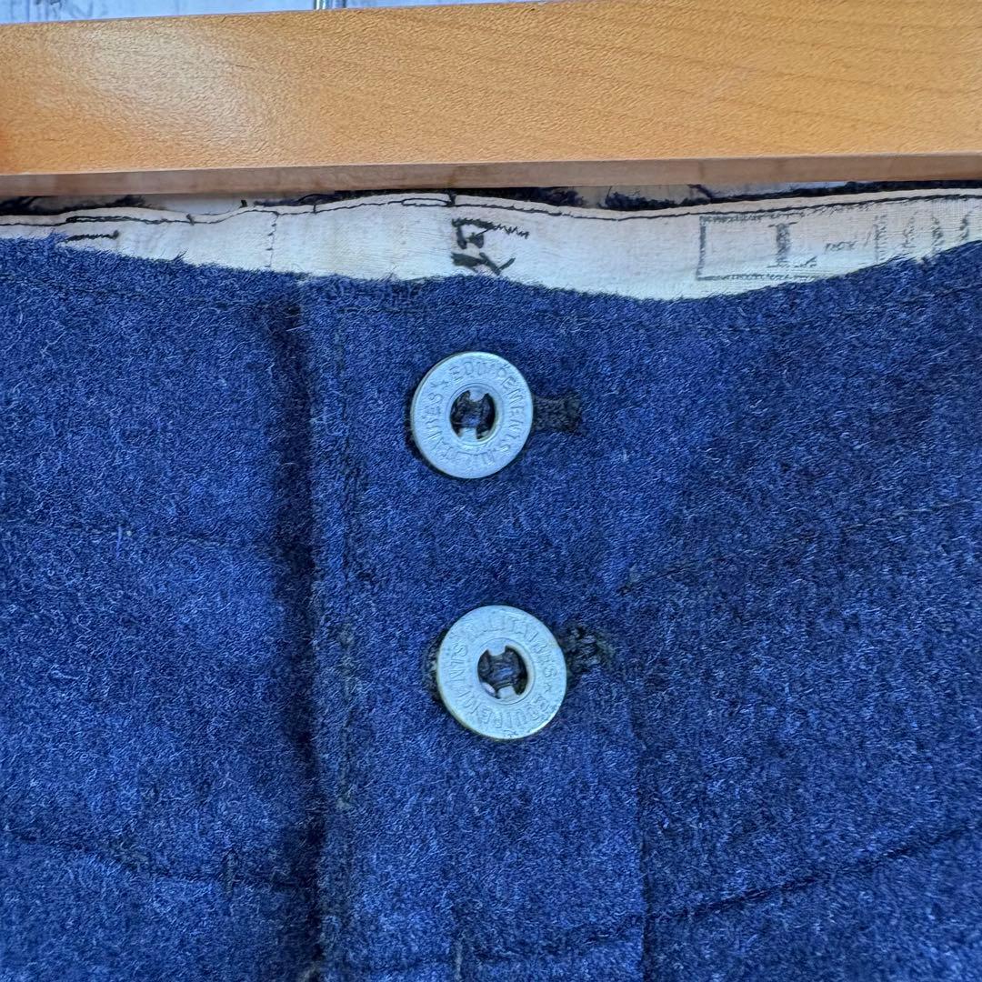 30s ヴィンテージ フランス軍 ウールパンツ メタルボタン ミリタリーパンツ