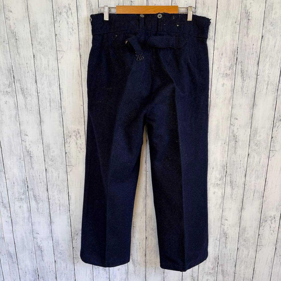 30s ヴィンテージ フランス軍 ウールパンツ メタルボタン ミリタリーパンツ