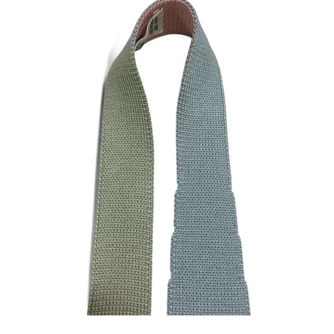 美品　HERMES エルメス　リバーシブル ニットタイ セージ ピンク　4way