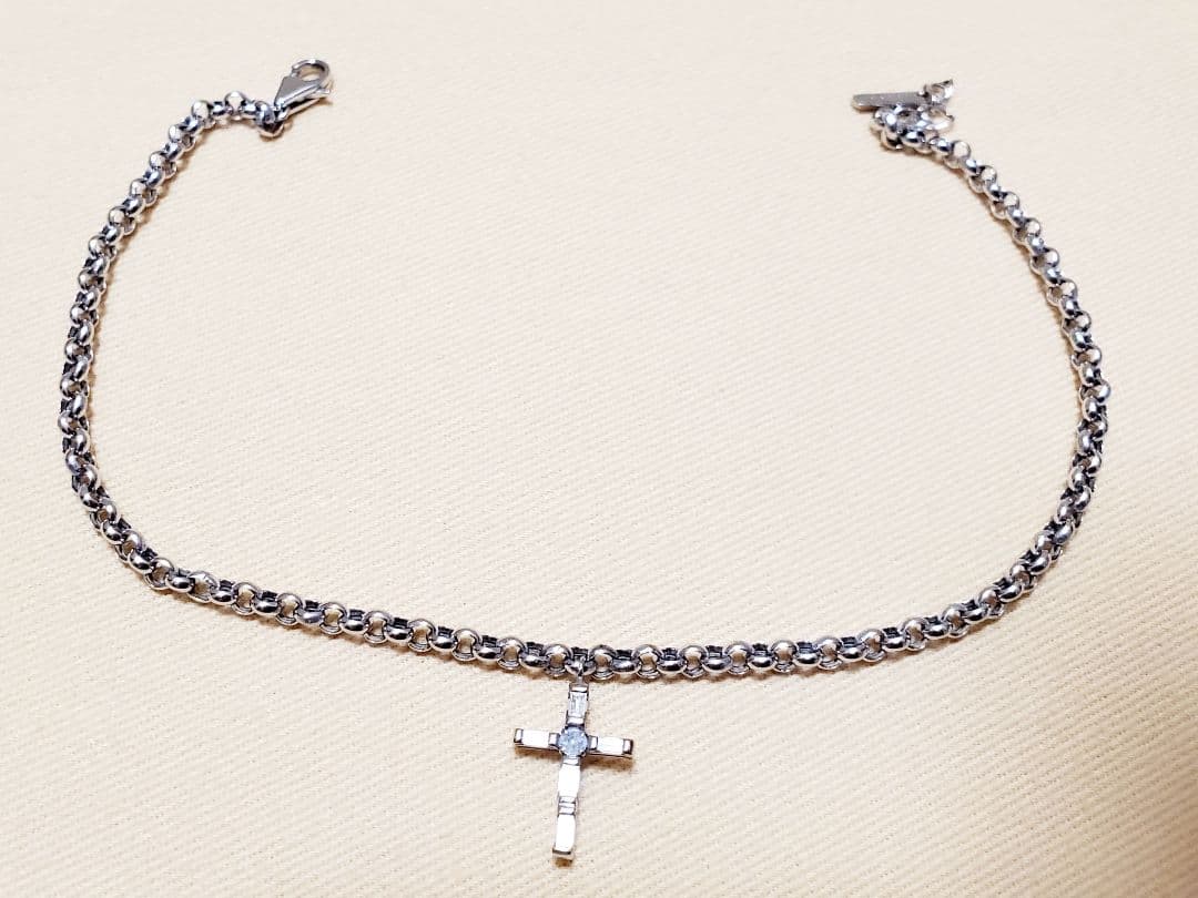 クロスダイヤモンドアンクレット　メンズ