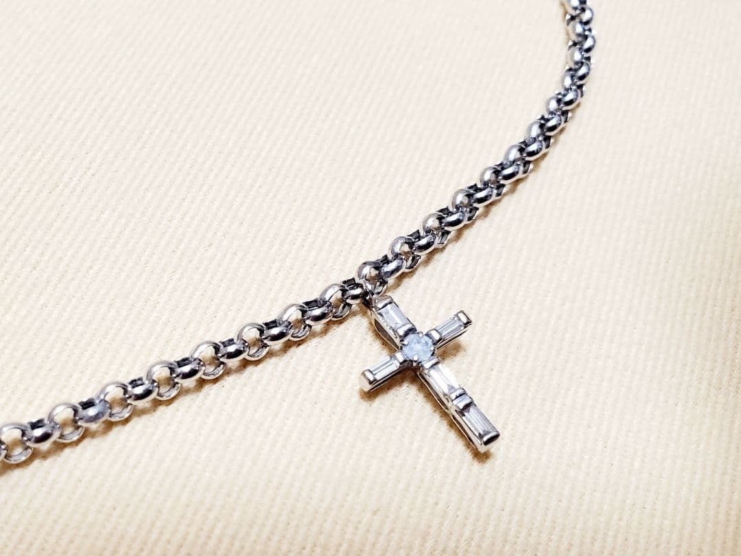 クロスダイヤモンドアンクレット　メンズ