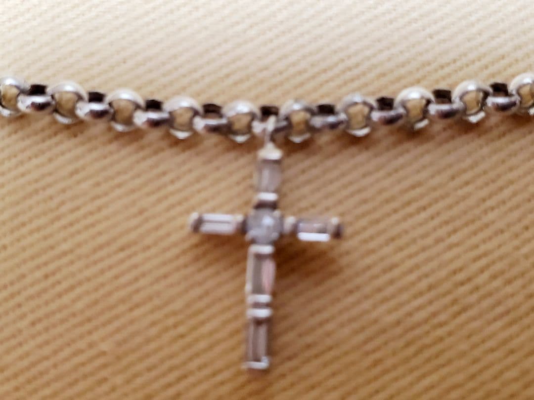 クロスダイヤモンドアンクレット　メンズ