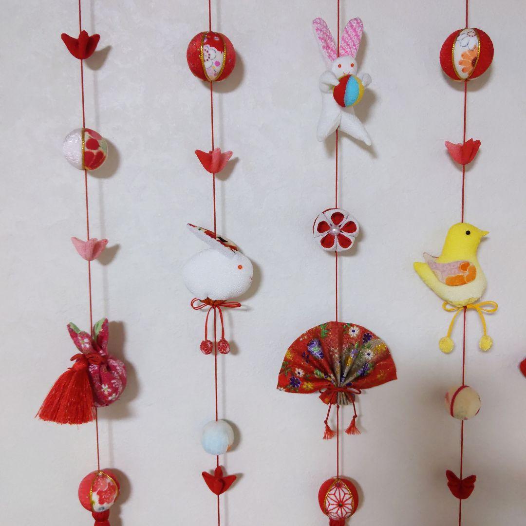 ちりめん細工　お祝い壁掛け下げ飾り (小)