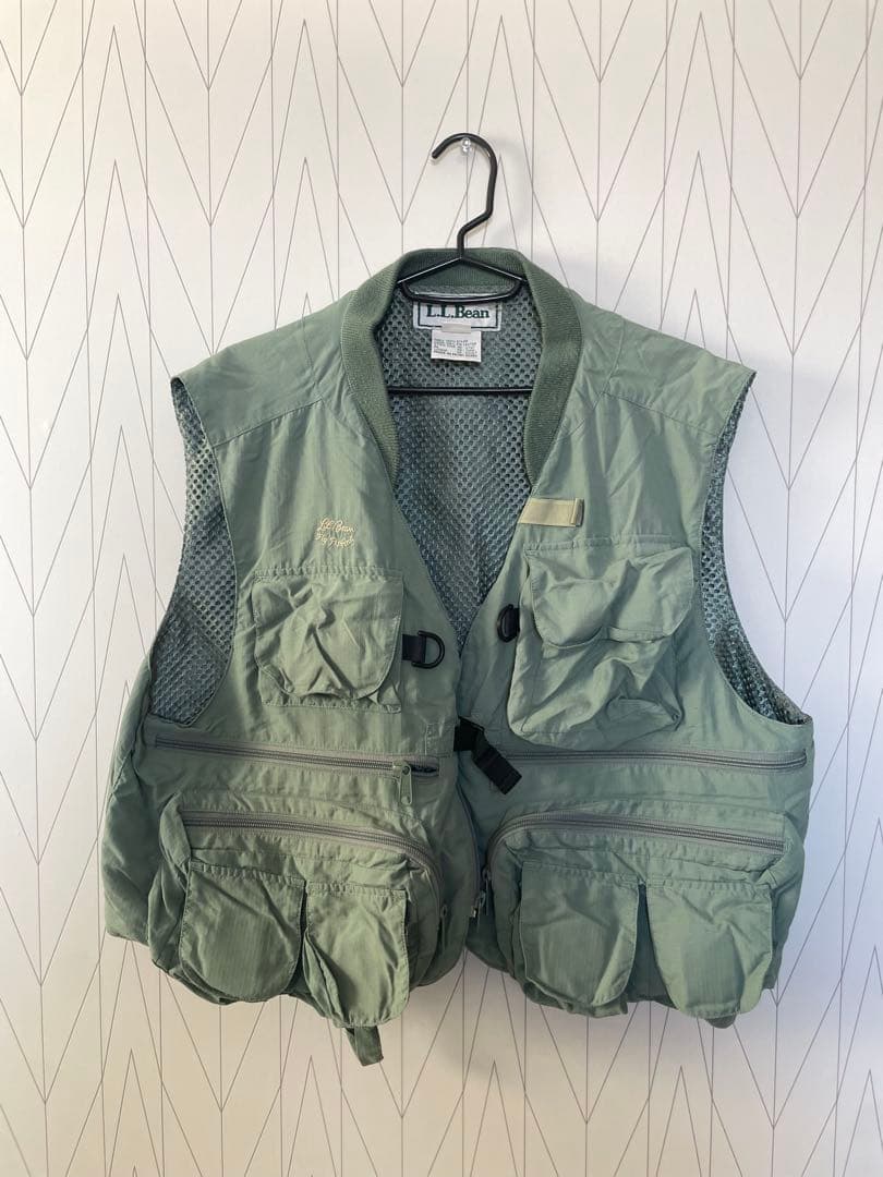 【激レア】美品　LL Bean フィッシングベスト カーキー　L