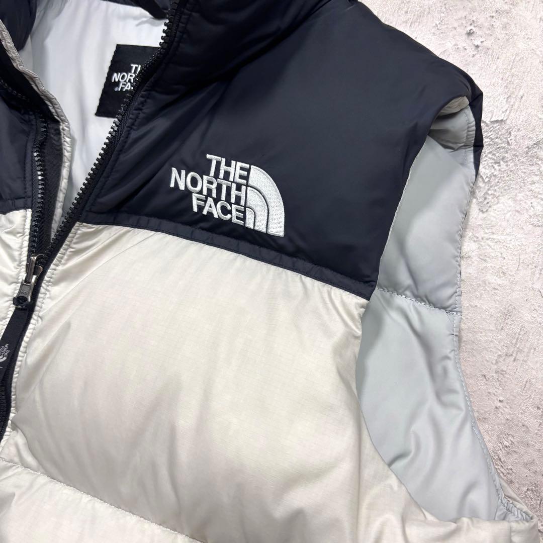☆人気　ノースフェイス　ダウンベスト　ブラック×ホワイト　XL