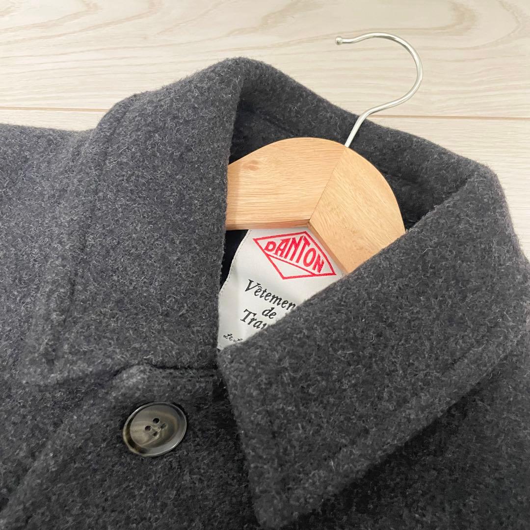 美品✨DANTON【ダントン】ウールモッサ シングルコート チャコールグレー　L