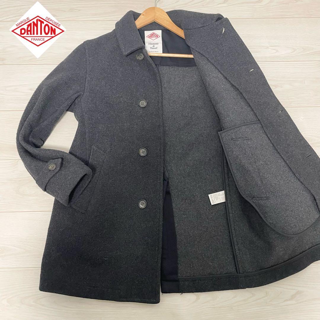 美品✨DANTON【ダントン】ウールモッサ シングルコート チャコールグレー　L