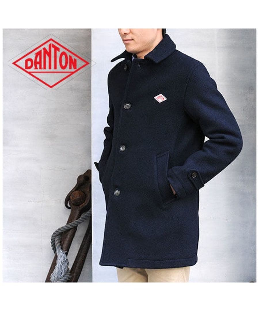 美品✨DANTON【ダントン】ウールモッサ シングルコート チャコールグレー　L