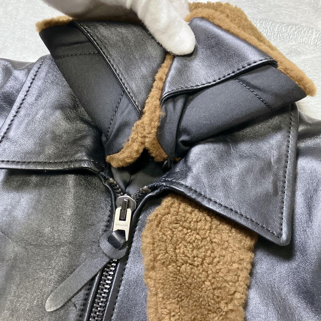 【極美品】COACH G-1 フライトジャケット 襟ボア ラムレザー 短丈 S