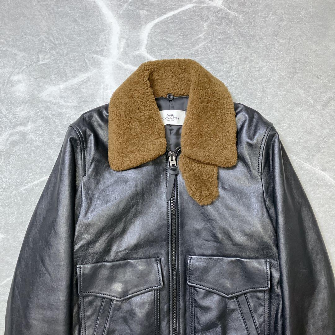 【極美品】COACH G-1 フライトジャケット 襟ボア ラムレザー 短丈 S