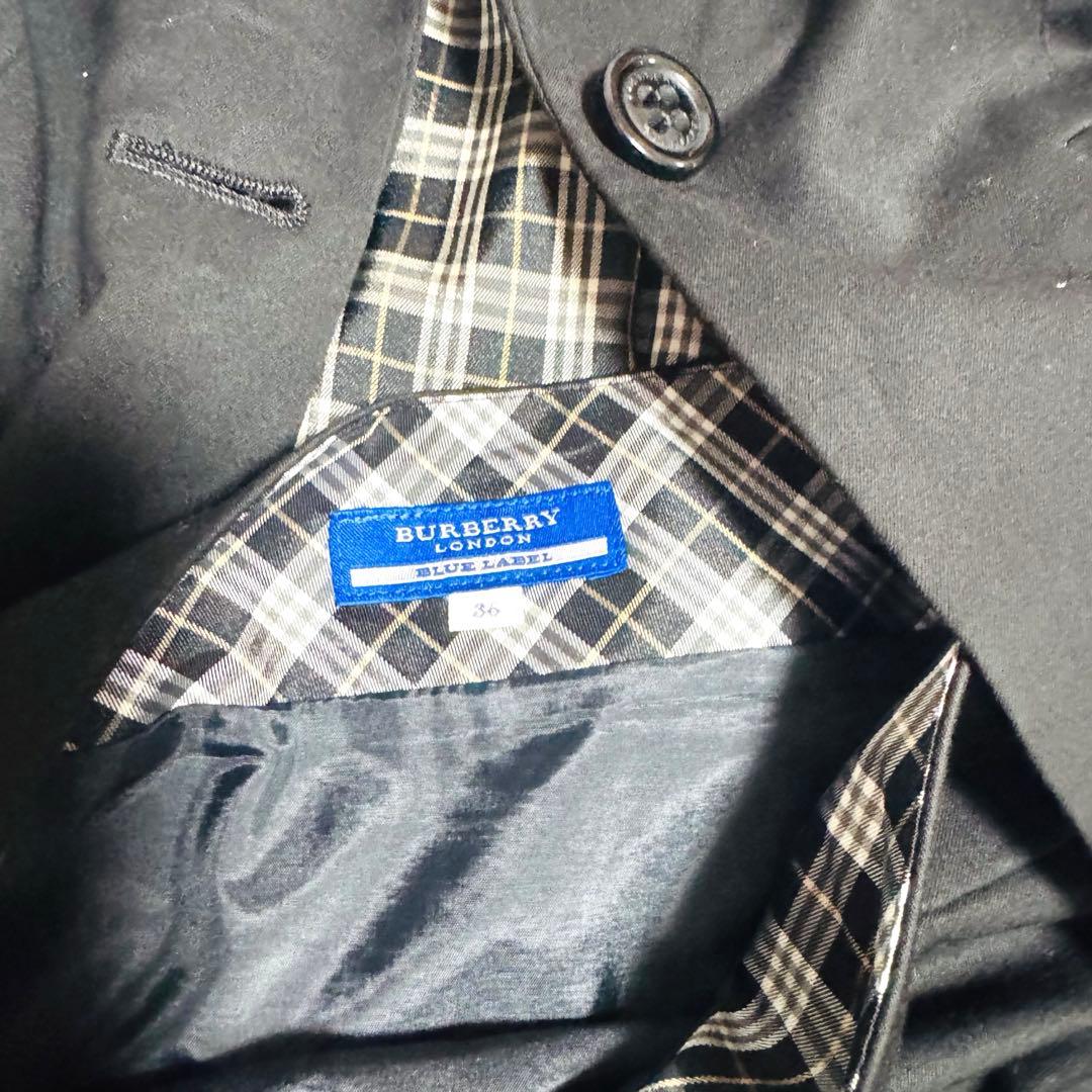 バーバリー ノバチェック スーツ ジャケット スカートセットアップ 黒 ブラック