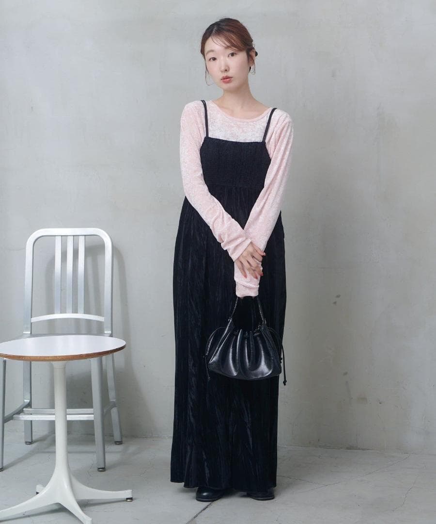 0 新品 カスタネ 結婚式 オケージョン シアーチェック×ベロアワンピースSET