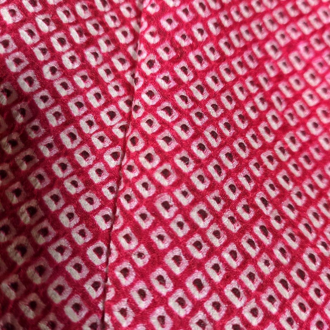 七五三３歳正絹総絞り手縫いの被布赤色（中綿無し）