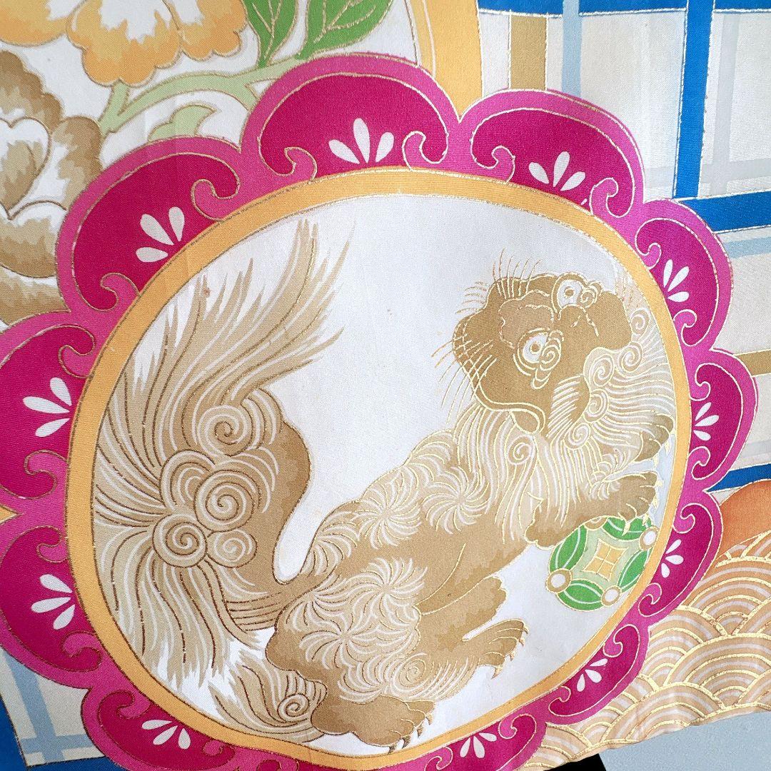 美品　豪華刺繍　お宮参り　産着　祝着　0歳　男の子　黒　龍　長襦袢なし　7035