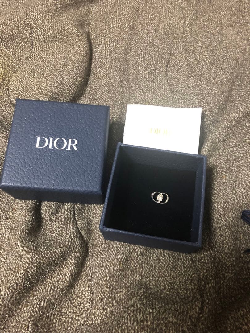 Dior シルバー ダブルリング ピアス(片耳用)