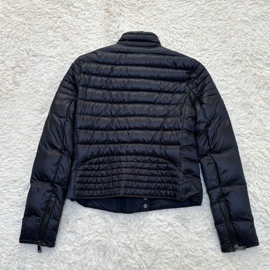 ポロラルフローレン ダウンジャケット ライダース 黒 レザー 羊 150