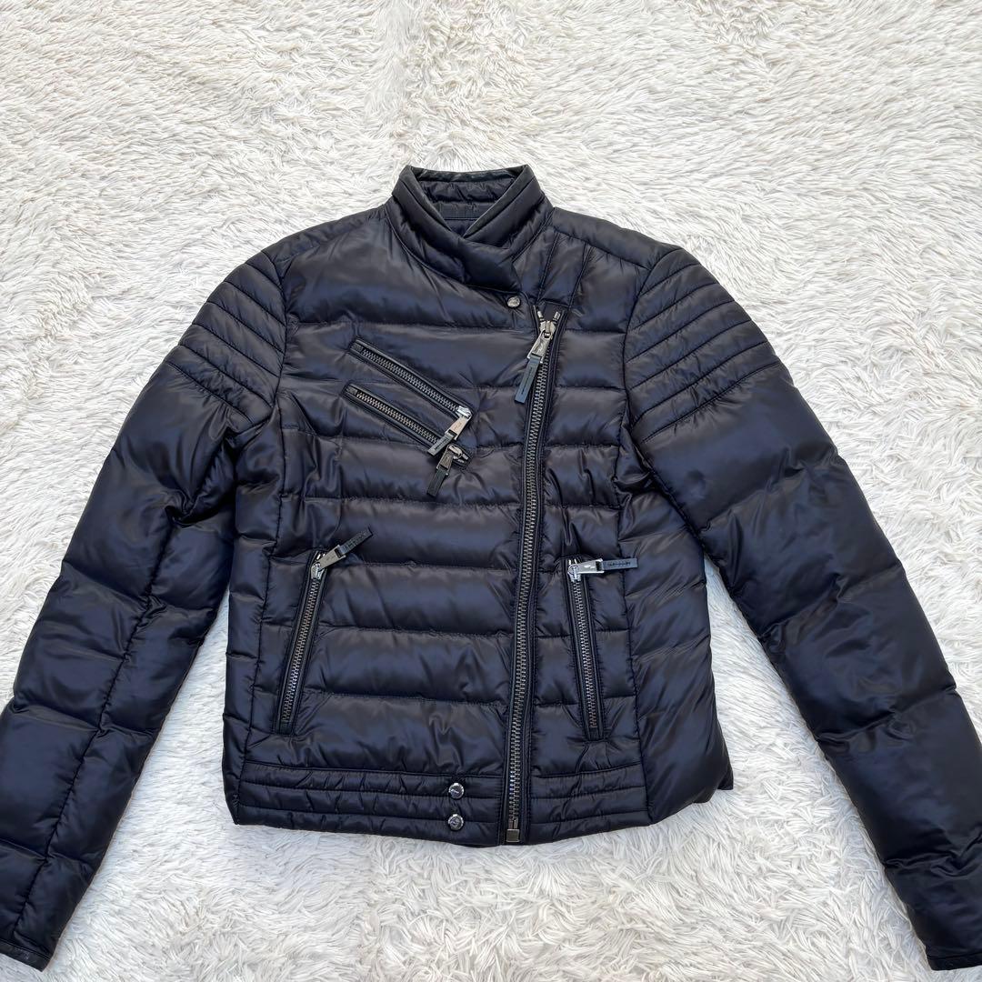 ポロラルフローレン ダウンジャケット ライダース 黒 レザー 羊 150