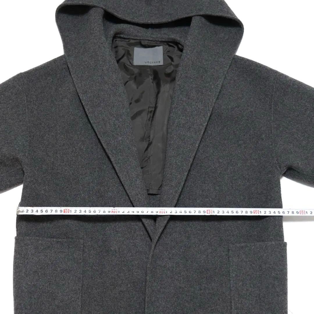 uncrave アンチマイクロバイアル リバーフーデットショートコート グレー