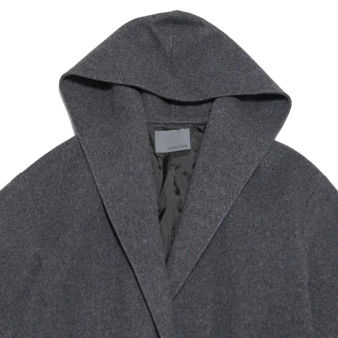 uncrave アンチマイクロバイアル リバーフーデットショートコート グレー