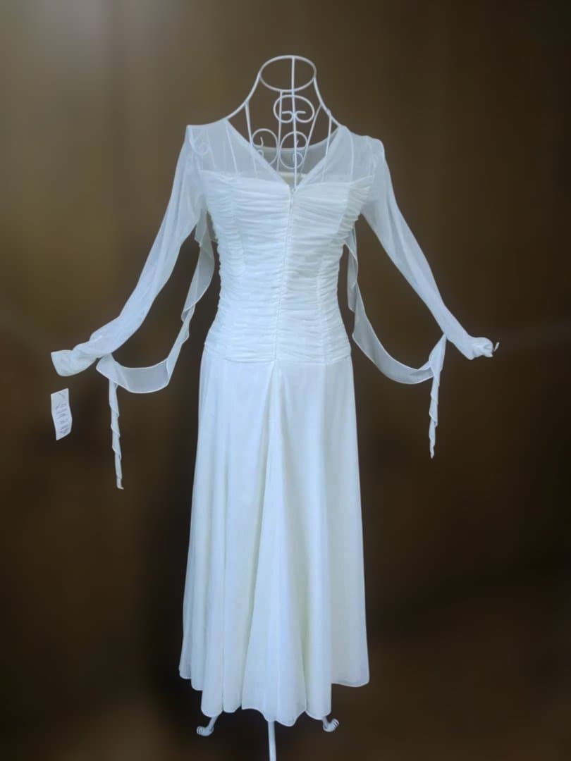 【新品タグ付】日本製/オフ白/スタンダードドレス☆社交ダンス