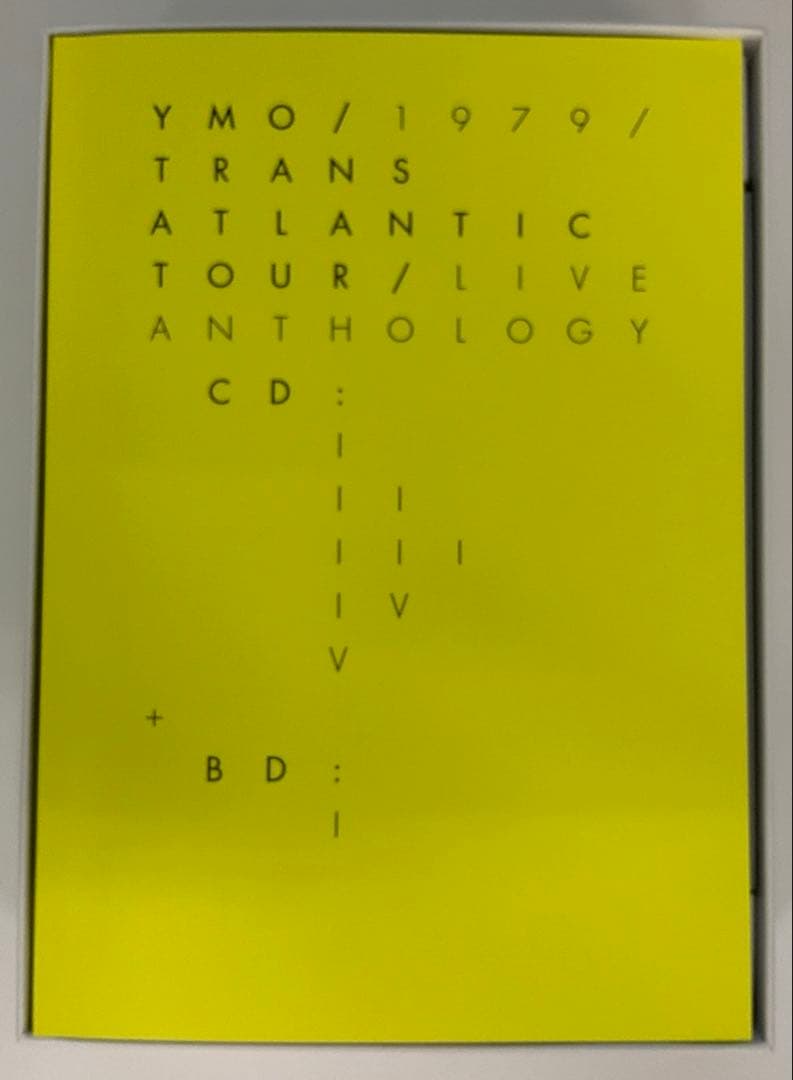 美品ピン付　YMO 1979 TRANS ATLANTIC TOUR LIVE
