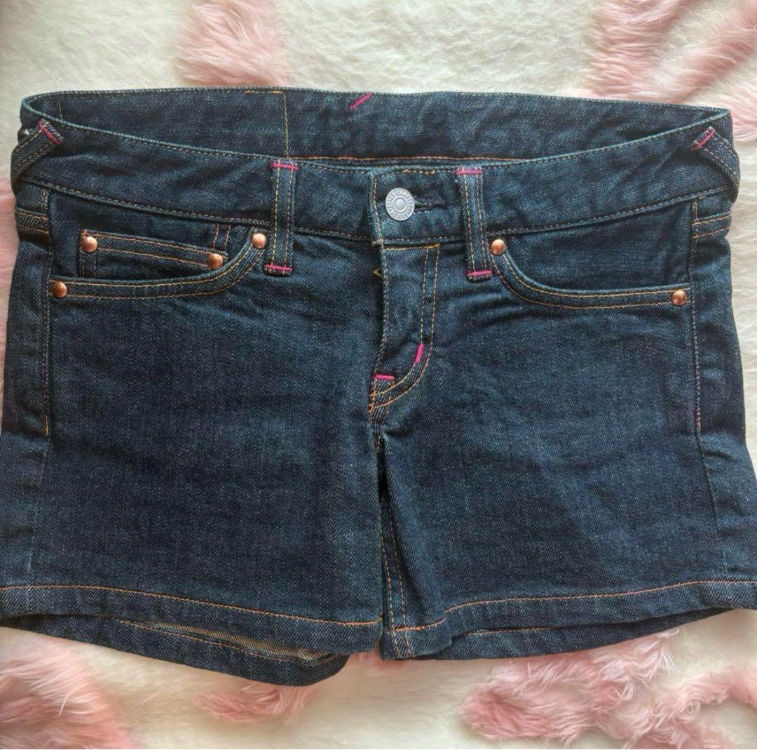 evisu donna ミニショートパンツ ダークデニム