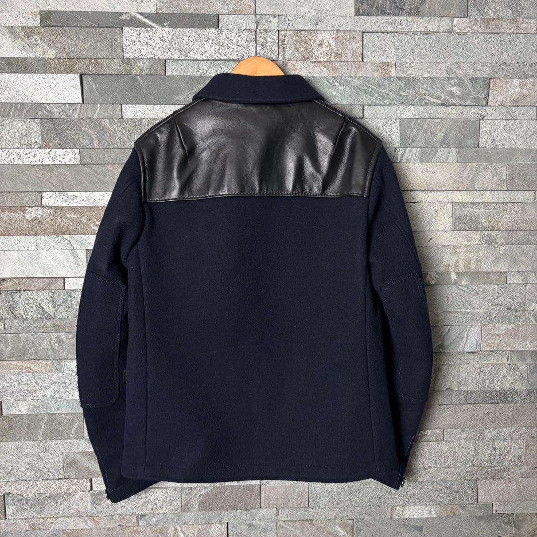 Paul Smith ポールスミス　レザー切替　カシミヤ混　ウールジャケット