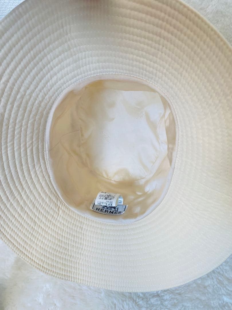 HERMES エルメス バケットハット 帽子 サイズ57 ホワイト系