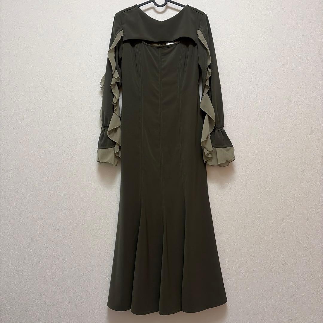 【タグ付】Knuth Marf❀フリルスリーブ ワンピース ドレス カーキ