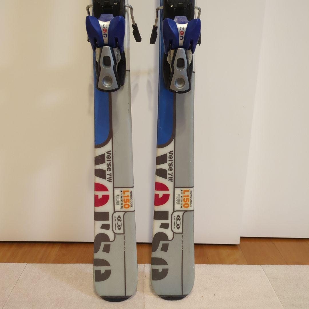 Salomon スキー板 シルバー/ブルー バインディング付き