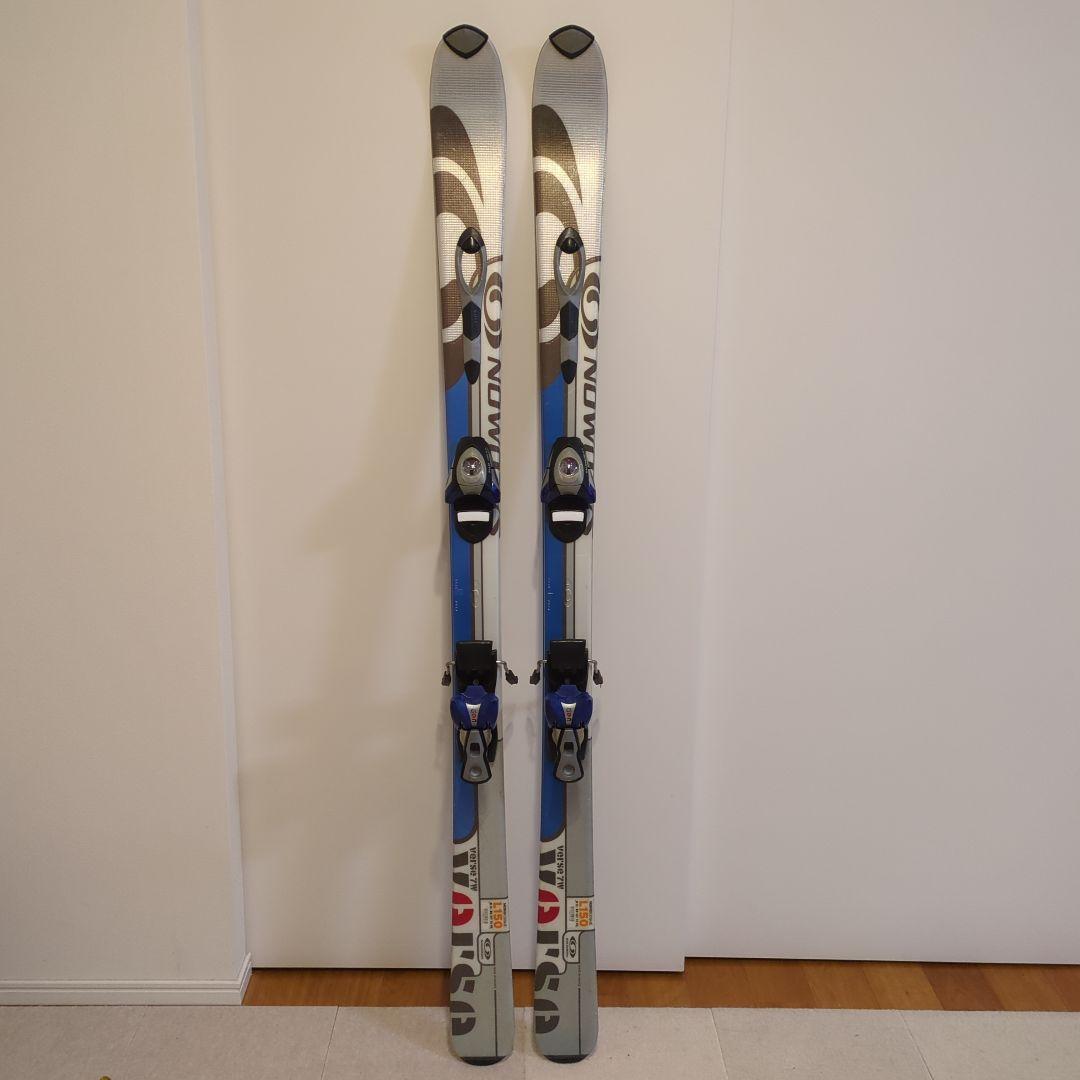 Salomon スキー板 シルバー/ブルー バインディング付き
